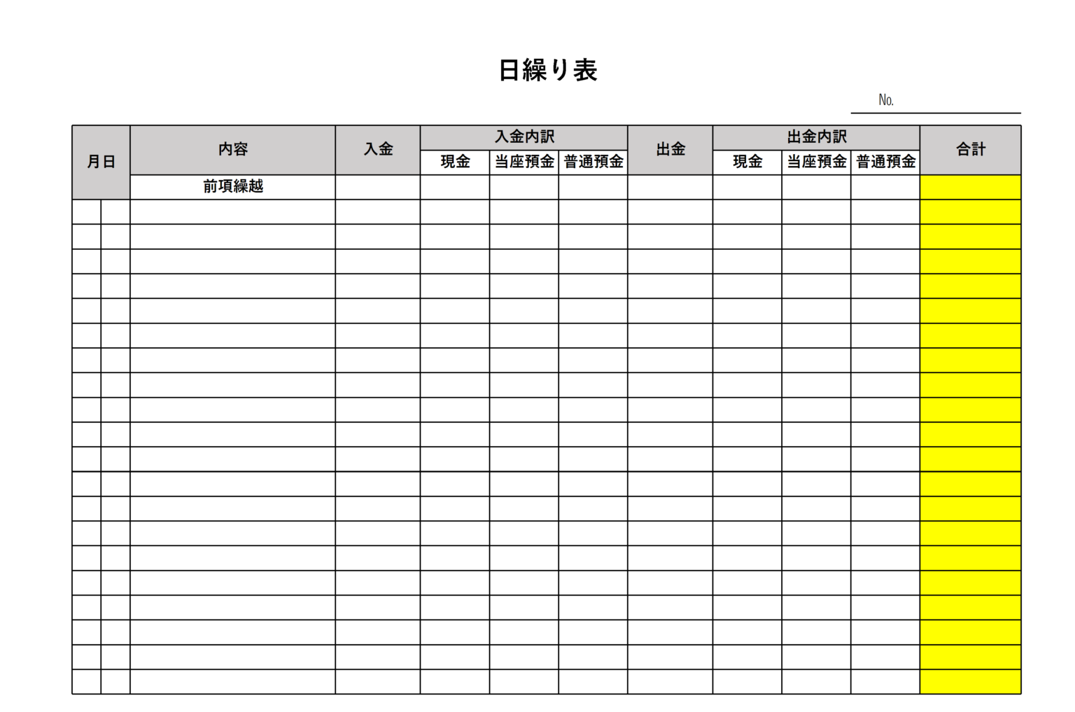 【税理士監修】現金出納帳のテンプレート・ひな形(エクセル) | 会計ソフト「マネーフォワード クラウド会計」