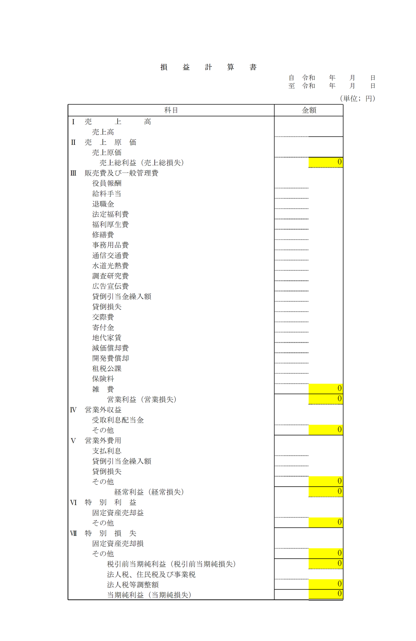 損益計算書テンプレート | マネーフォワード クラウド会計
