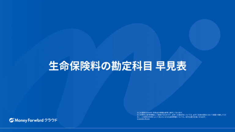 生命保険料の勘定科目 早見表