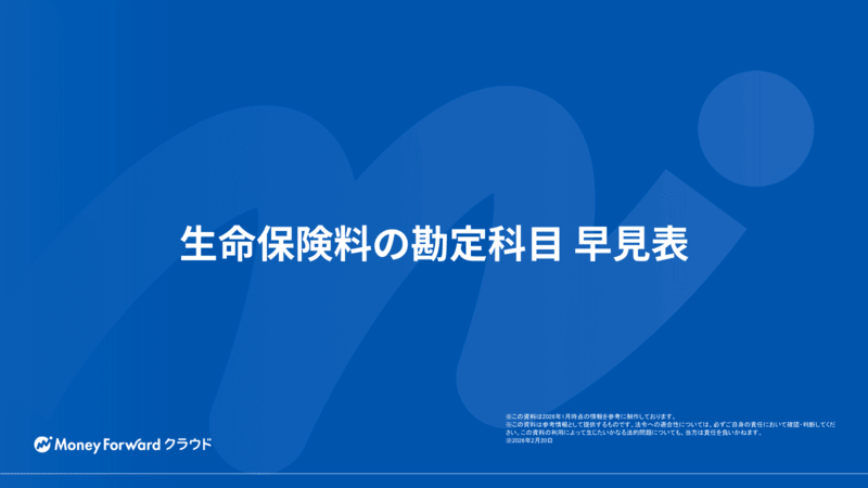 生命保険料の勘定科目 早見表