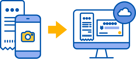 スマホ・Webから領収書の
                                    アップロードが可能