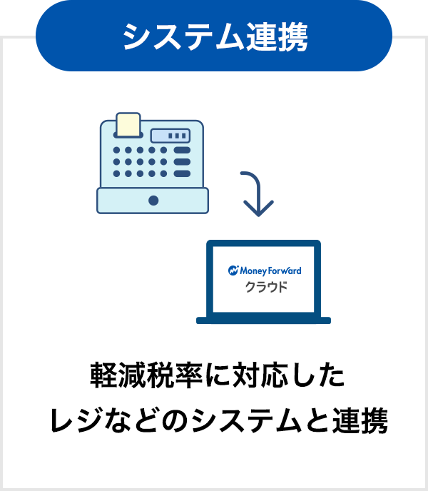 軽減税率に対応したレジなどのシステムと連携