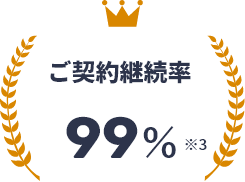 画像:ご契約継続率99%※