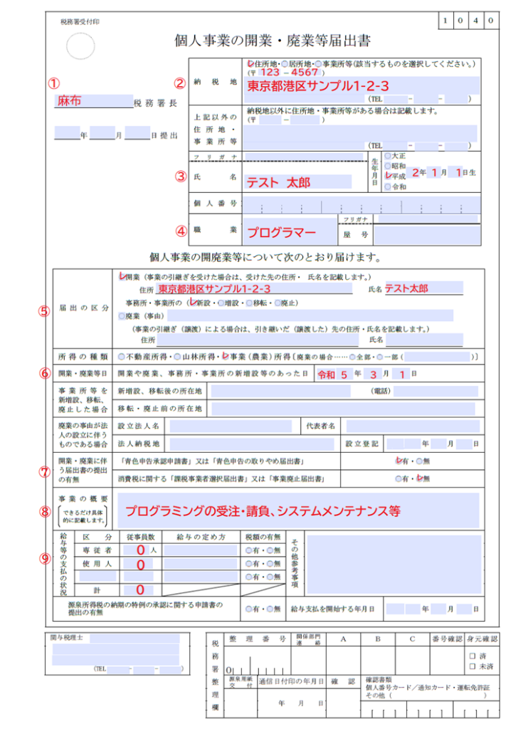 愛知県の開業届の提出方法（ネット・郵送）税務署 …