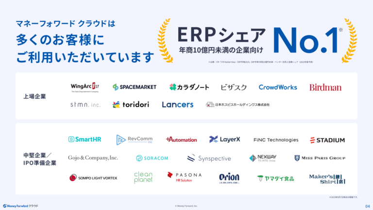 IPO企業が選ぶ バックオフィスシステム「マネーフォワード クラウドERP」
