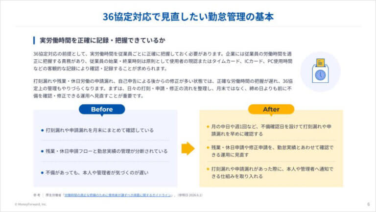 36協定対応で見直すべき勤怠管理の基本