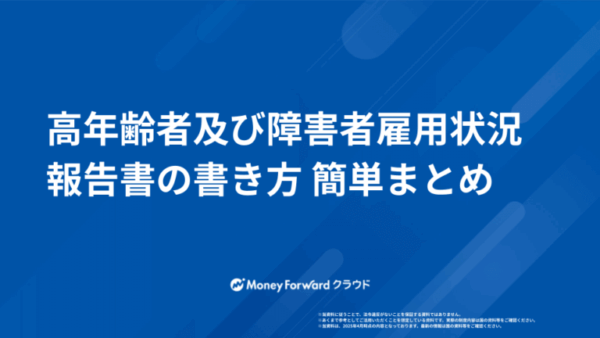 高年齢者及び障害者雇用状況報告書の書き方 簡単まとめ