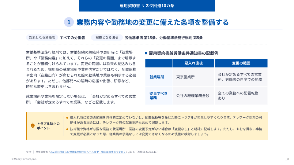 雇用契約書、最後に見直したのはいつですか？