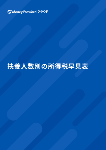 扶養人数別の所得税早見表