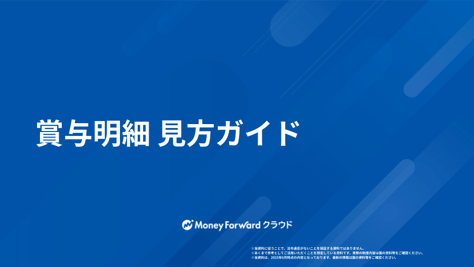 賞与明細 見方ガイド