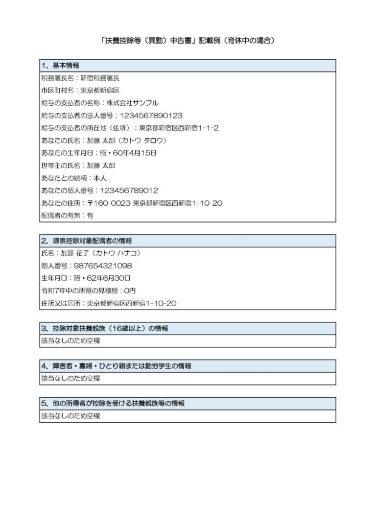 育休中の年末調整 記載例と控除の書き方ガイド