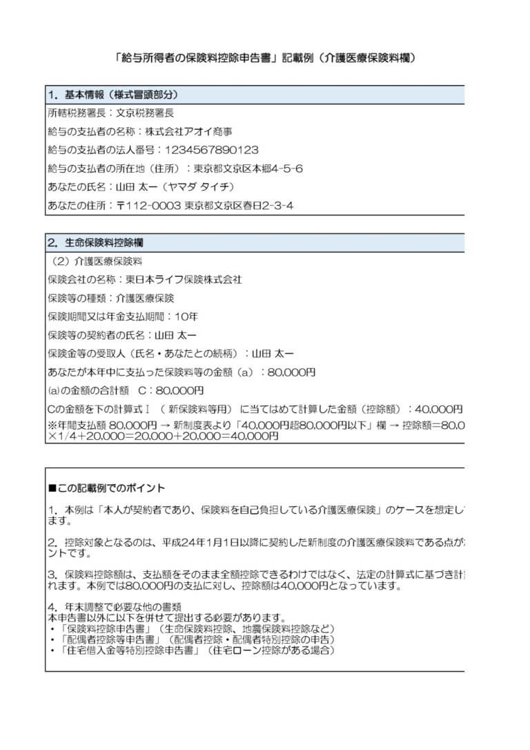 介護医療保険料 控除対象チェック＆記載例ガイド
