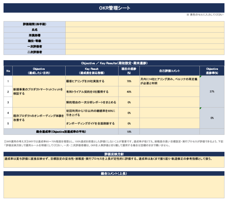 OKR管理シート