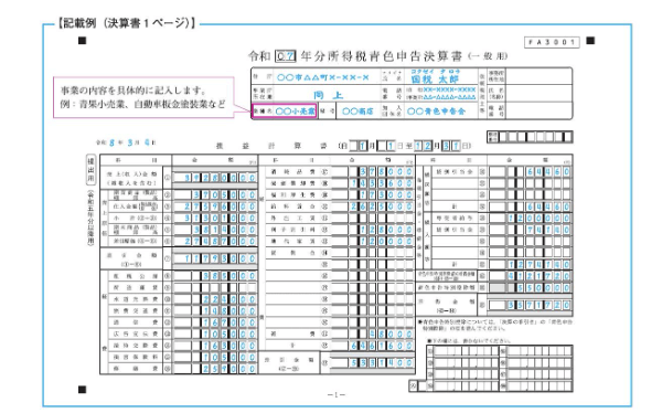青色申告決算書