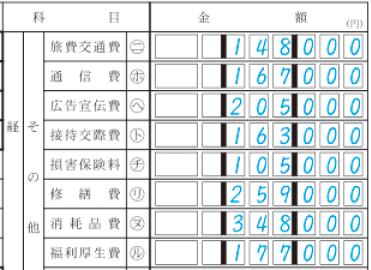 収支内訳書 白色申告 書き方51769-5