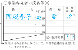 収支内訳書 白色申告 書き方 事業専従者51769-9