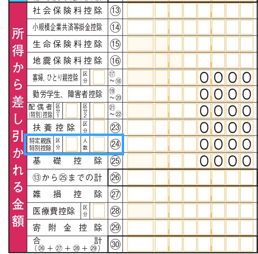 令和8年確定申告_特定親族特別控除欄