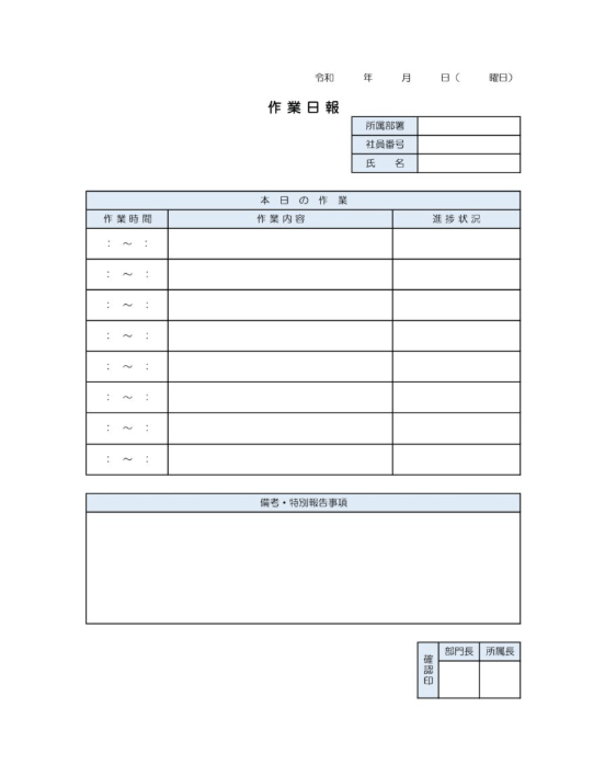作業日報