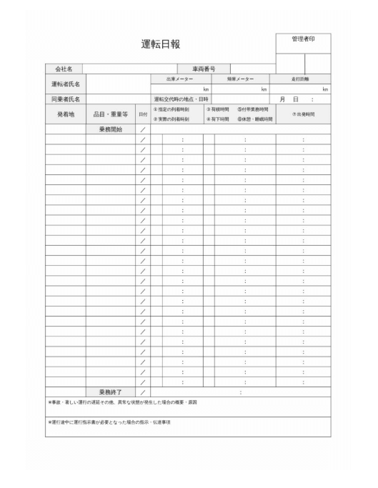 運転日報