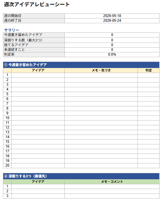 アイデア記録シート